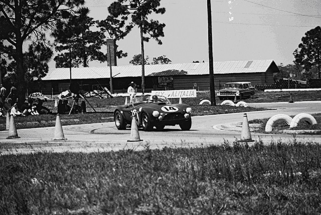 Dave MacDonald and Fireball Roberts co-drive the Shelby Cobra Roadster at the 12 HRS Sebring in 1963